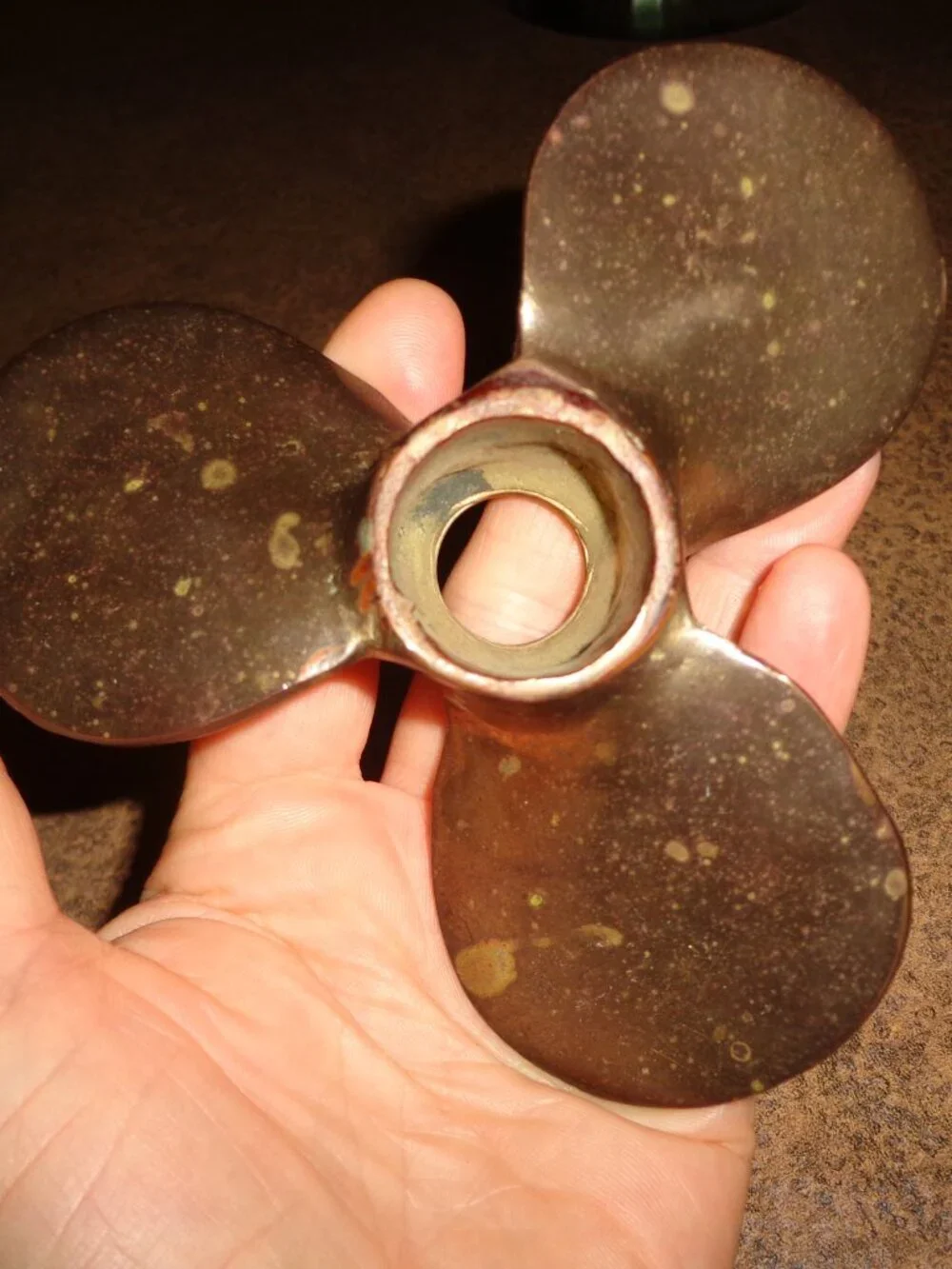Vintage 3-Bladed Nibral Gold-Tone Boat Propeller 4.5